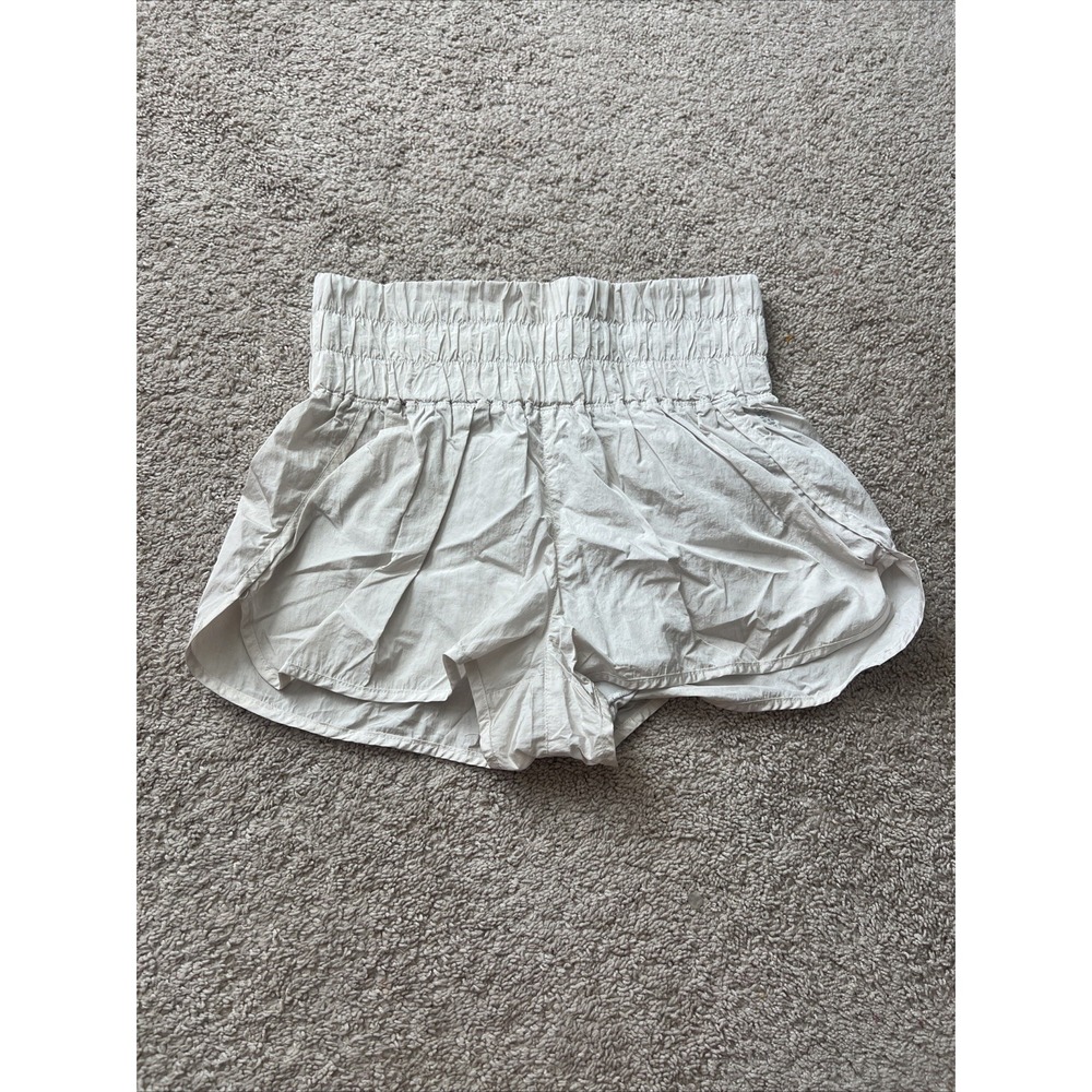 FP Movement The Way Home Shorts Size large Cream White High Waist Lined‎